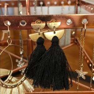 Black tassel earrings